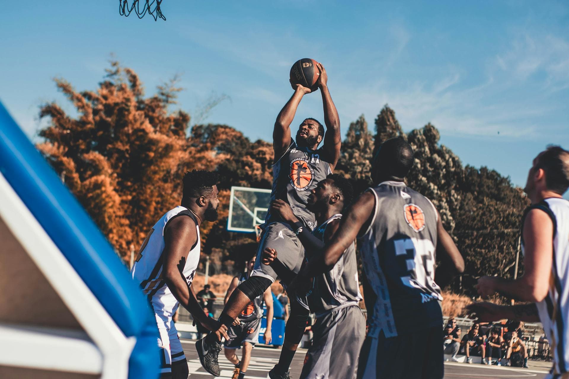 Competitive basketball rebound