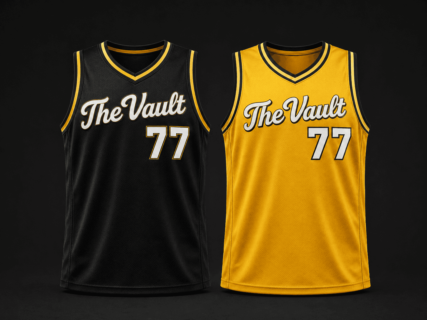 The Vault black and gold jerseys